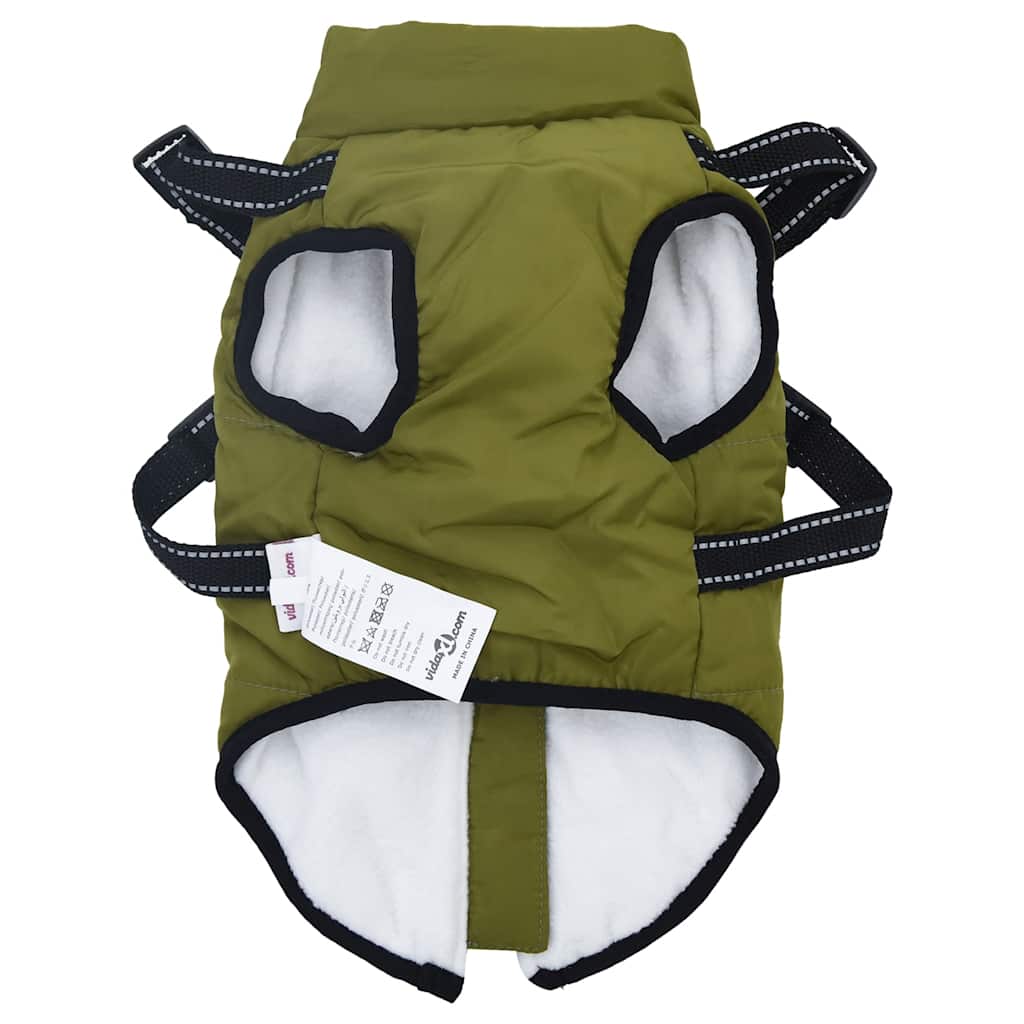 Cappotto Cani Imbracatura Impermeabile Riflettente Verde L36