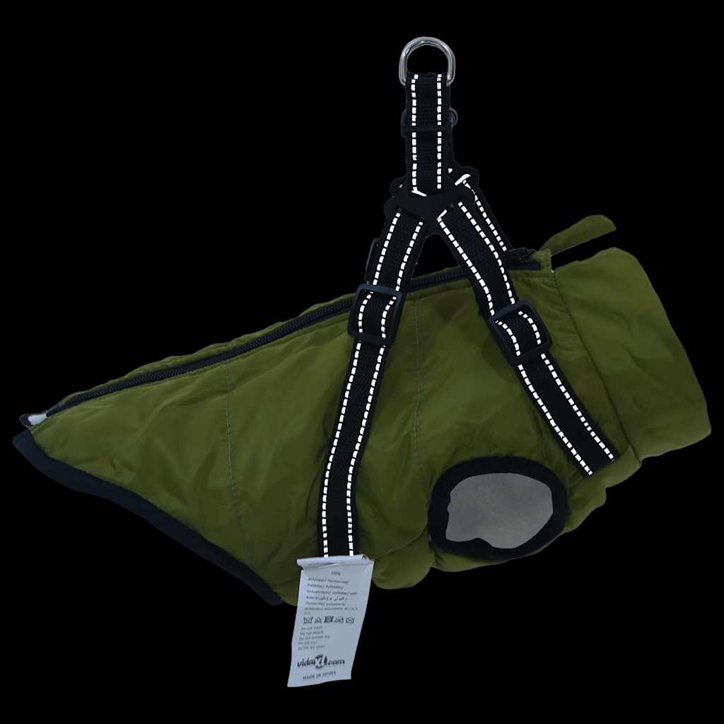 Cappotto Cani Imbracatura Impermeabile Riflettente Verde L36