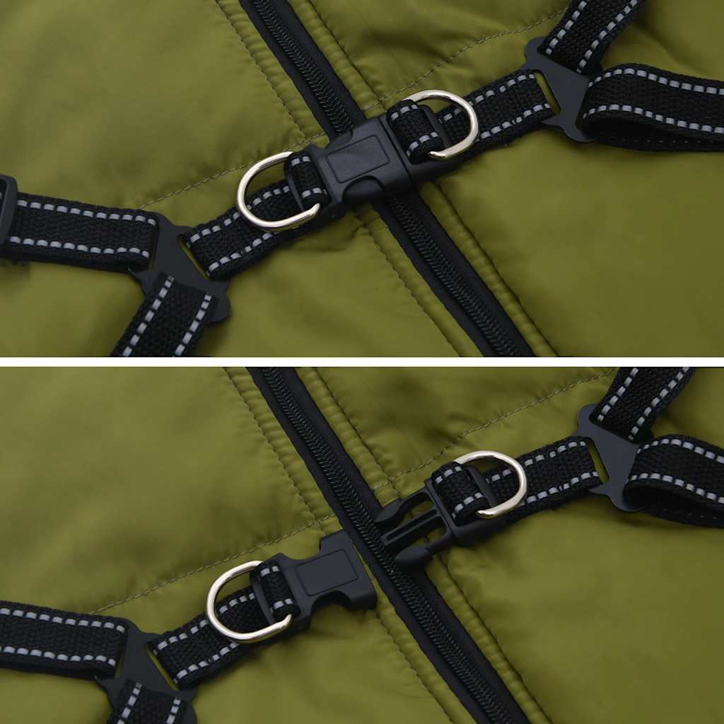 Cappotto Cani Imbracatura Impermeabile Riflettente Verde L52