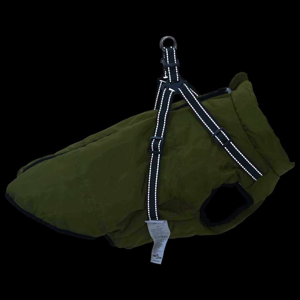 Cappotto Cani Imbracatura Impermeabile Riflettente Verde L68