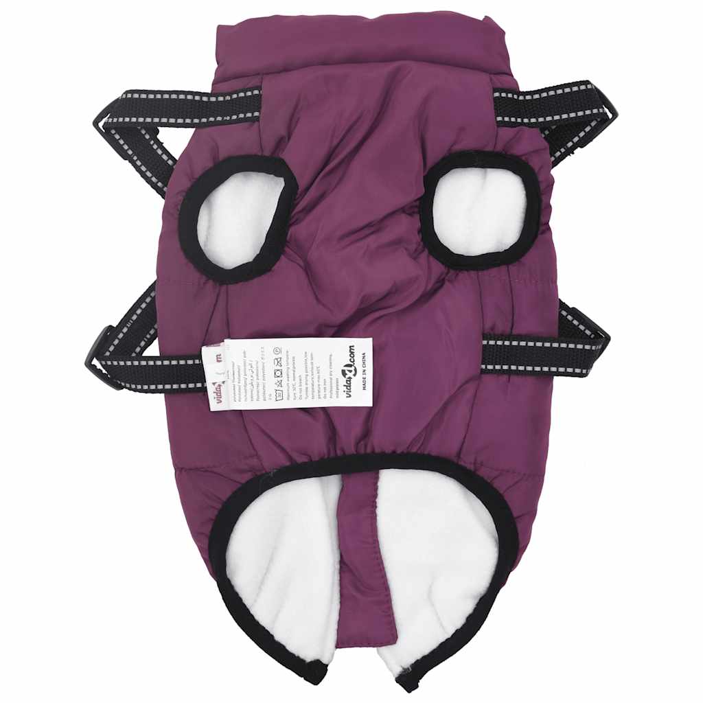 Cappotto Cani Imbracatura Impermeabile Riflettente Viola L24