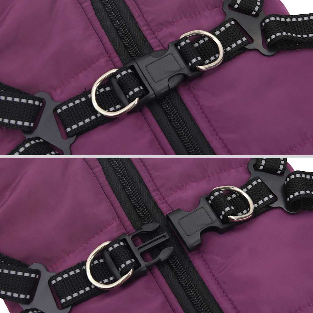 Cappotto Cani Imbracatura Impermeabile Riflettente Viola L28