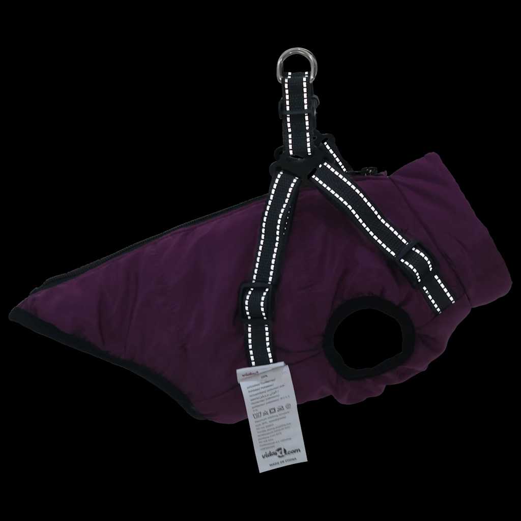 Cappotto Cani Imbracatura Impermeabile Riflettente Viola L40