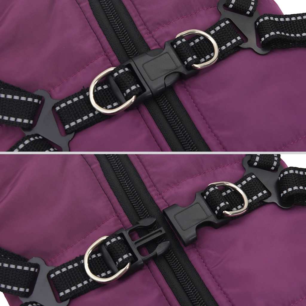 Cappotto Cani Imbracatura Impermeabile Riflettente Viola L40