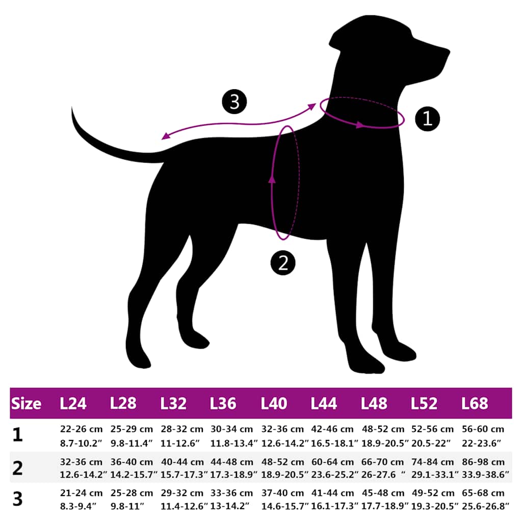 Cappotto Cani Imbracatura Impermeabile Riflettente Viola L44