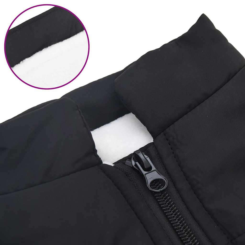 Cappotto Cani con Imbracatura Impermeabile Riflettente Nero L24