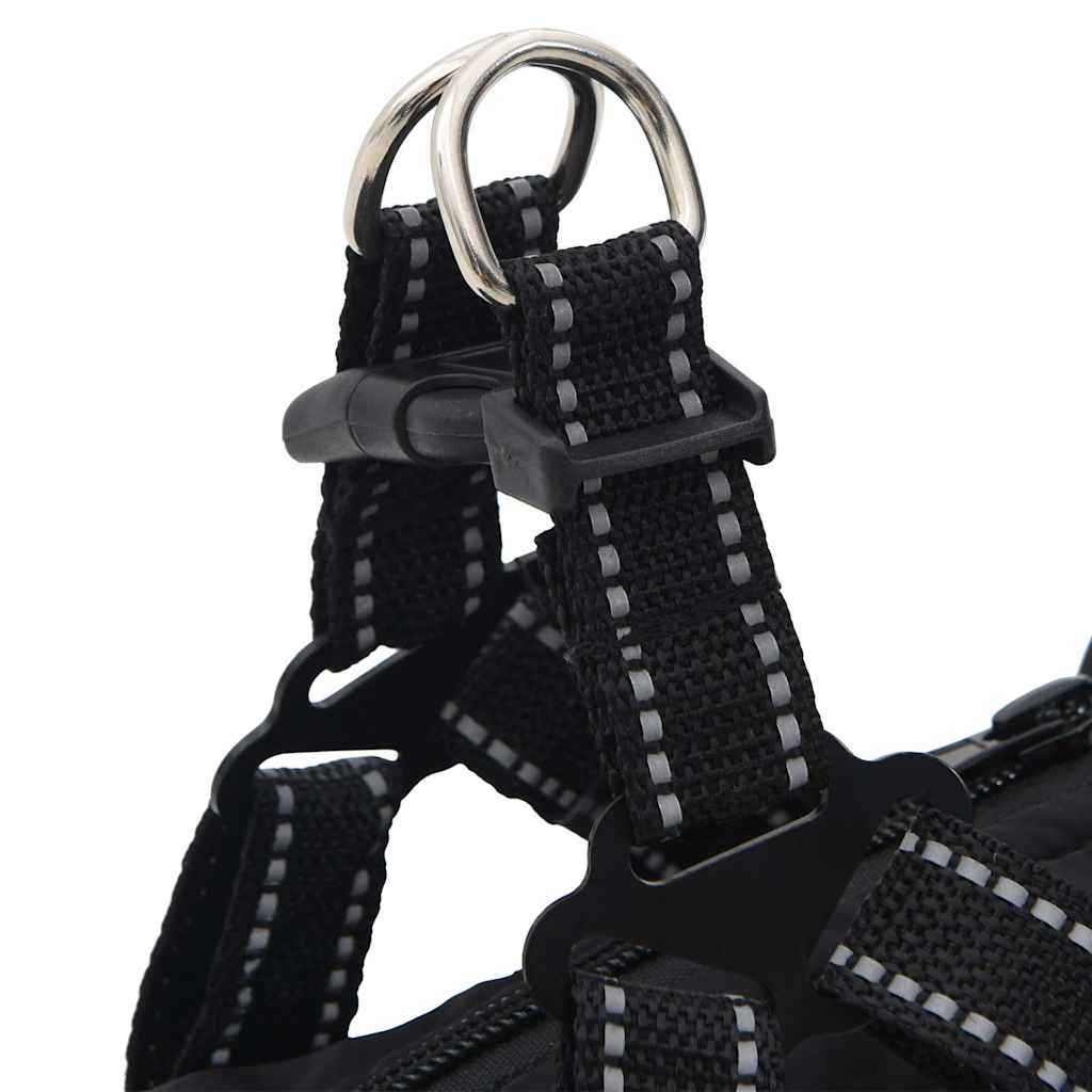 Cappotto Cani con Imbracatura Impermeabile Riflettente Nero L24