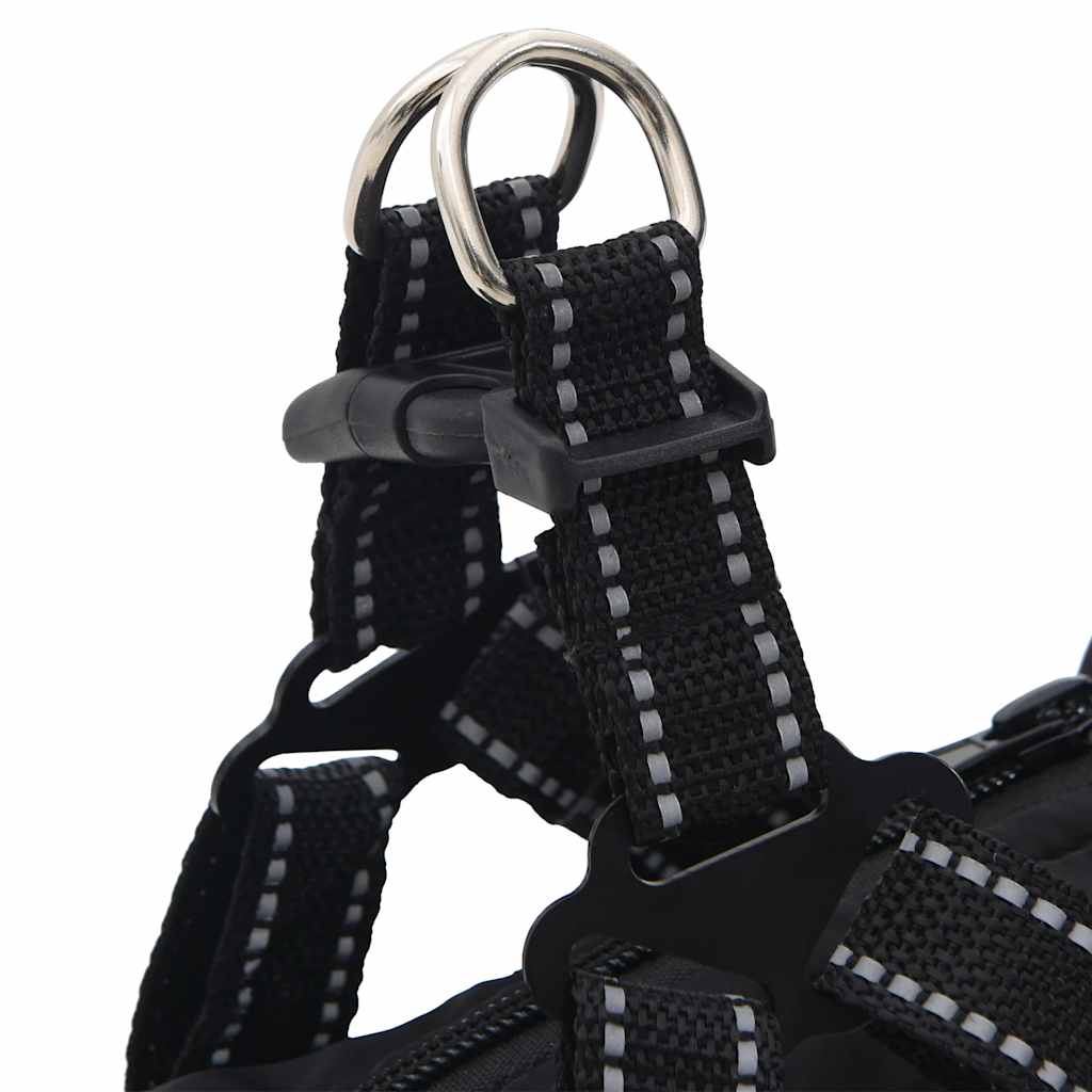 Cappotto Cani con Imbracatura Impermeabile Riflettente Nero L28