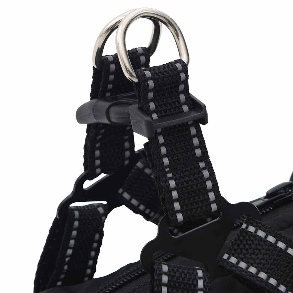 Cappotto Cani con Imbracatura Impermeabile Riflettente Nero L32