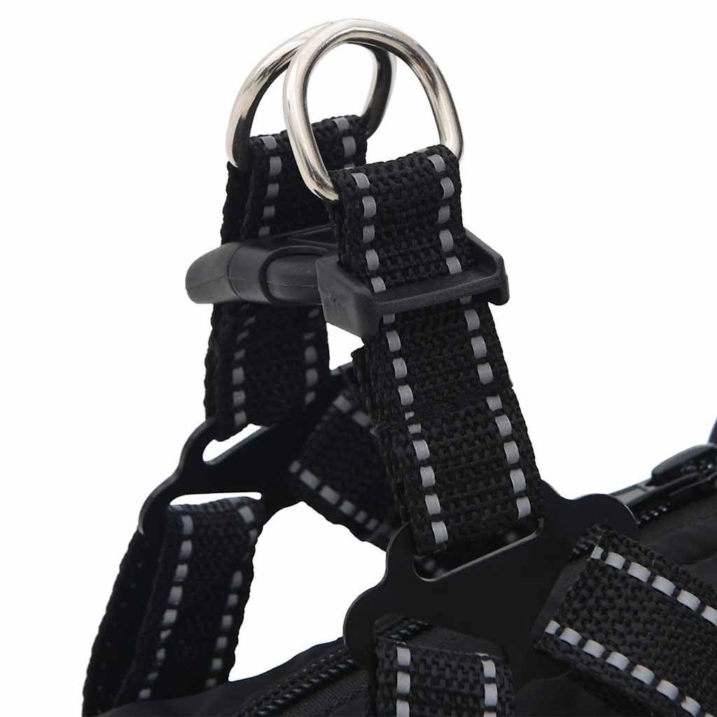 Cappotto Cani con Imbracatura Impermeabile Riflettente Nero L36