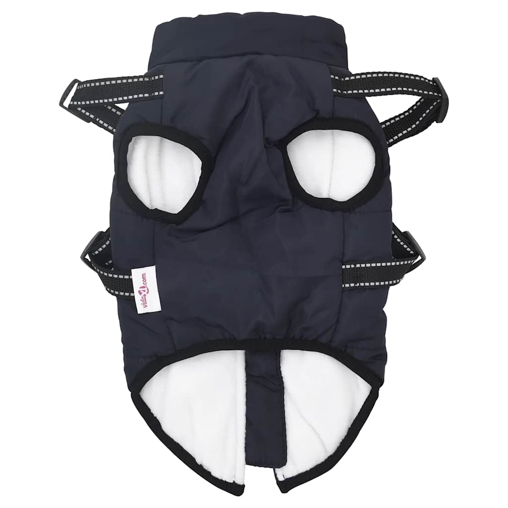 Cappotto Cani Imbracatura Impermeabile Riflettente Blu Navy L40