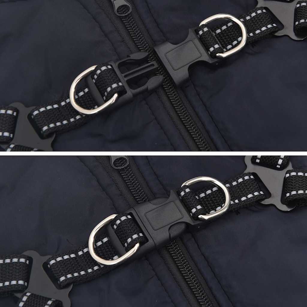Cappotto Cani Imbracatura Impermeabile Riflettente Blu Navy L40