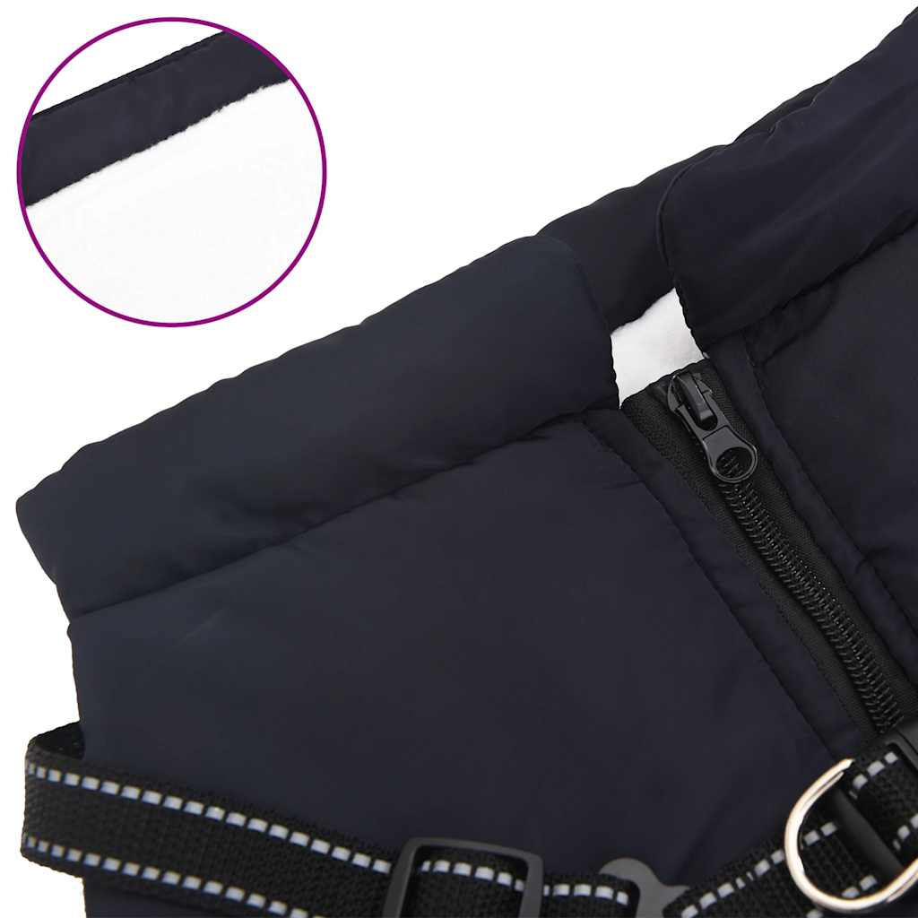 Cappotto Cani Imbracatura Impermeabile Riflettente Blu Navy L68