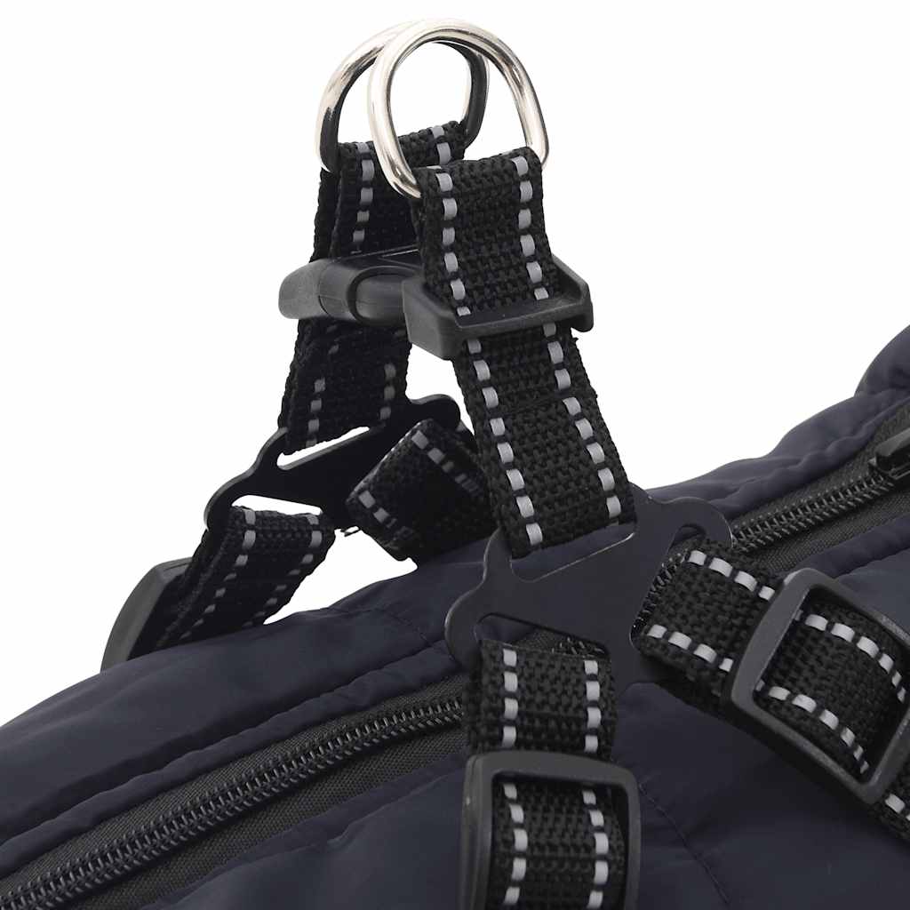 Cappotto Cani Imbracatura Impermeabile Riflettente Blu Navy L68