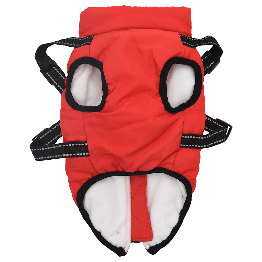 Cappotto Cani Imbracatura Impermeabile Riflettente Rosso L24