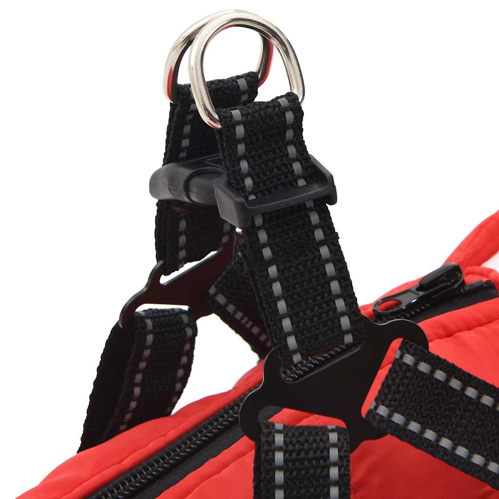 Cappotto Cani Imbracatura Impermeabile Riflettente Rosso L40