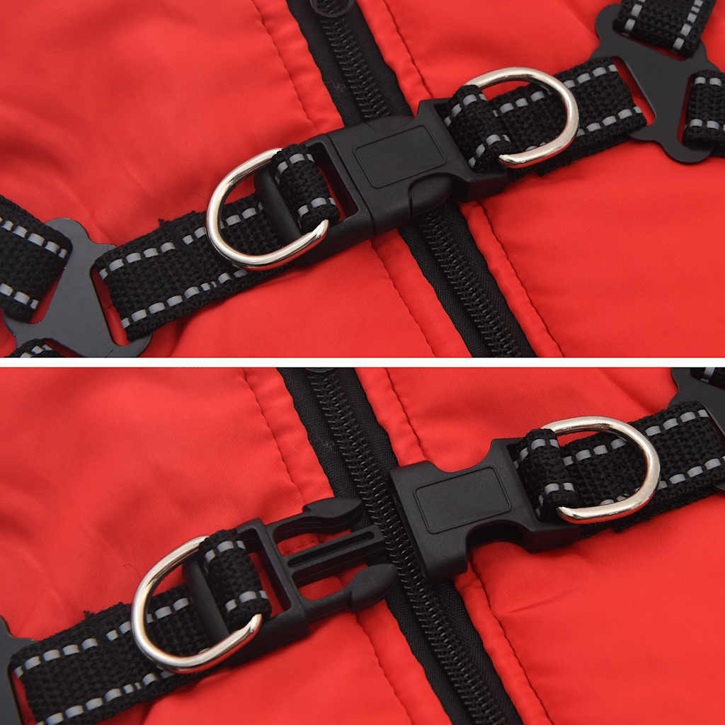 Cappotto Cani Imbracatura Impermeabile Riflettente Rosso L40