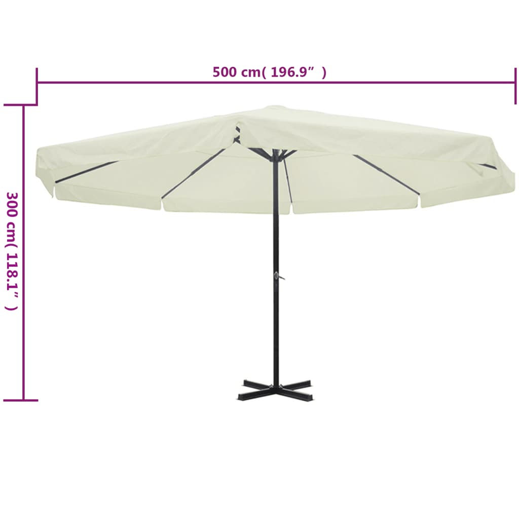 Ombrellone bianco in alluminio 500 cm