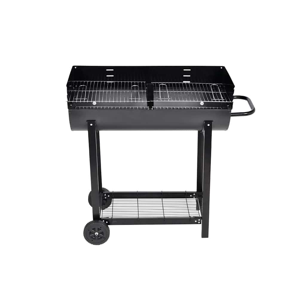 Barbecue a carbonella acciaio 100 cm, 2 griglie e ripiano