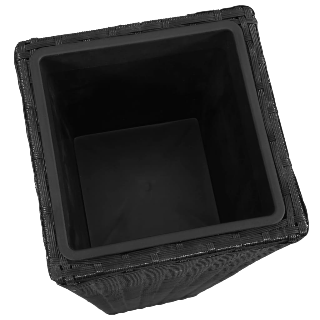 Letti Rialzati da Giardino 3 pz in Polyrattan Nero