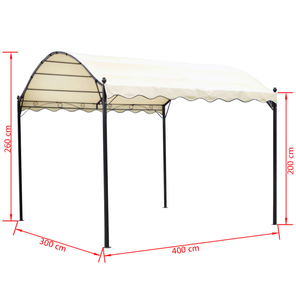 Gazebo in Tessuto Bianco Crema