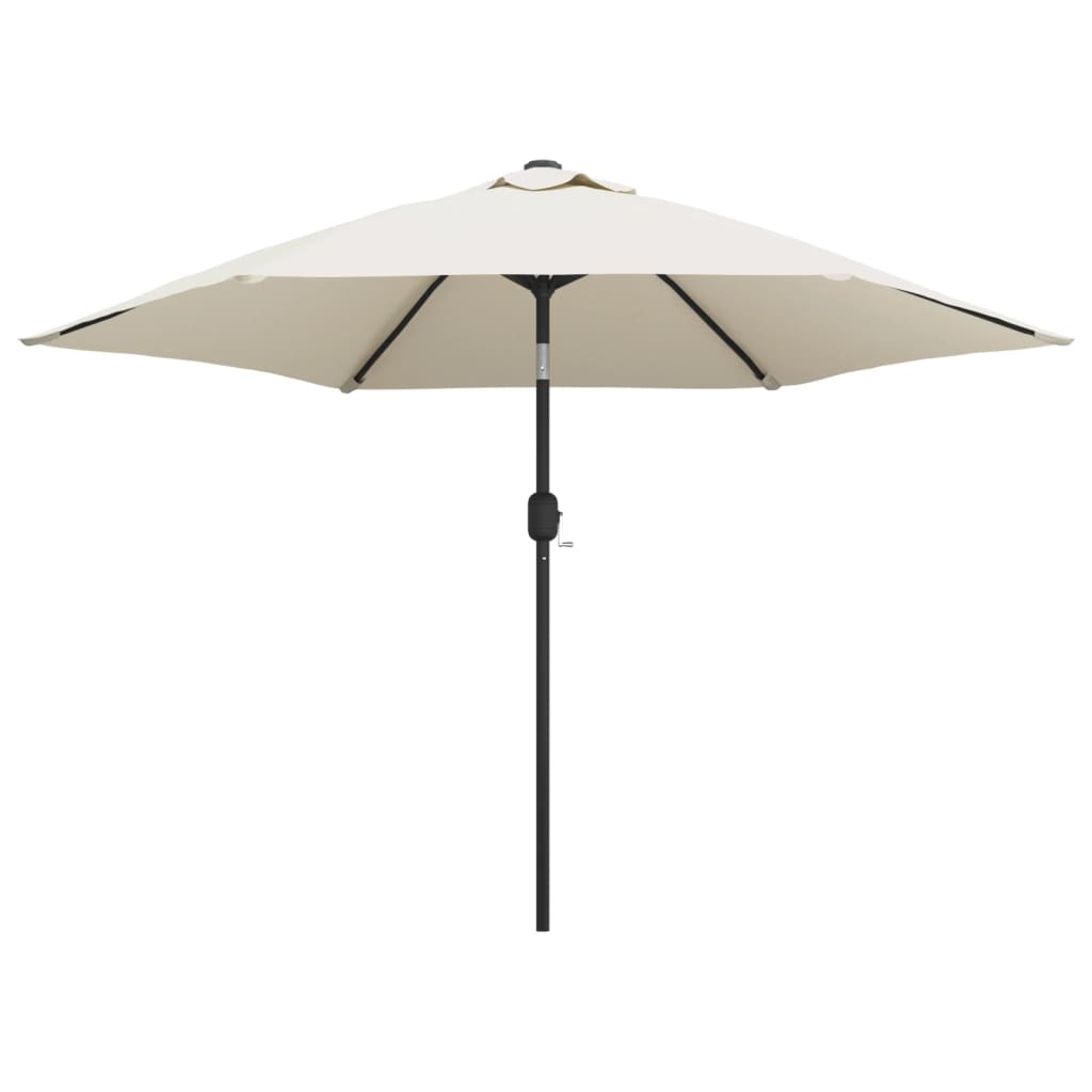 Parasole Bianco Sabbia 3 m con Palo in Acciaio
