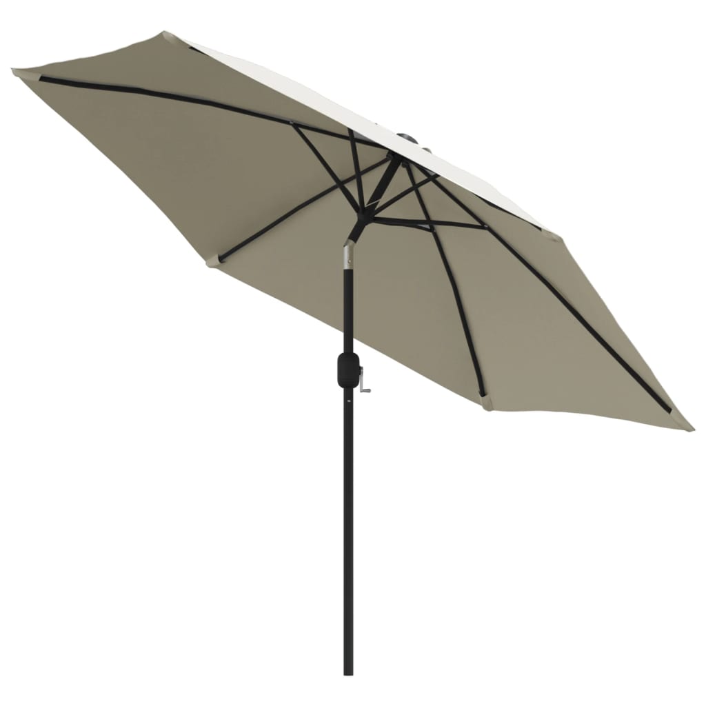 Parasole Bianco Sabbia 3 m con Palo in Acciaio