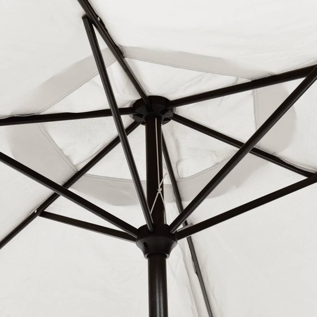 Parasole Bianco Sabbia 3 m con Palo in Acciaio