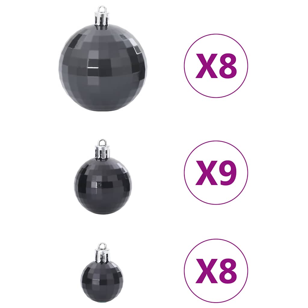 Palline di Natale 100 pz Neri Ø3/4/6 cm