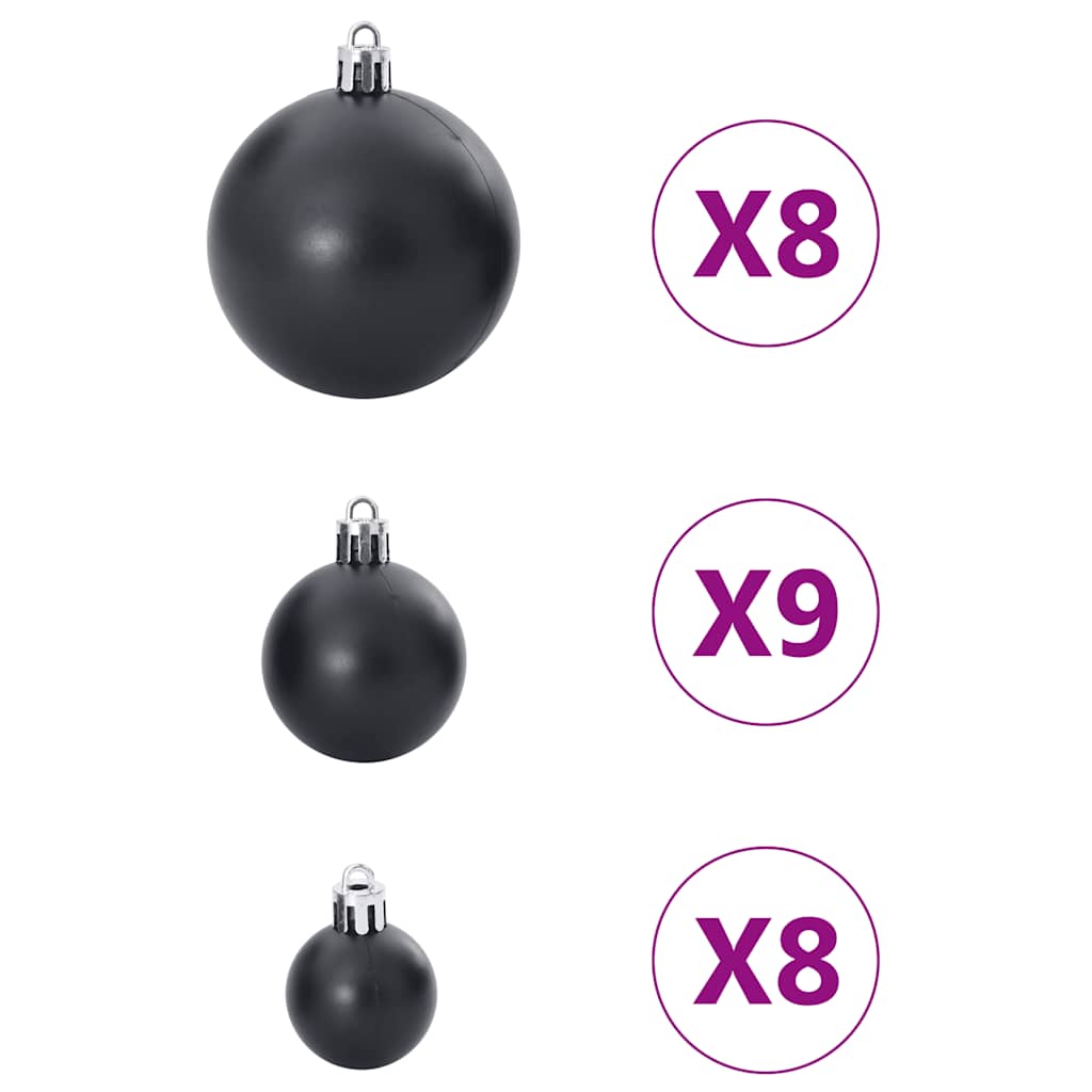 Palline di Natale 100 pz Neri Ø3/4/6 cm
