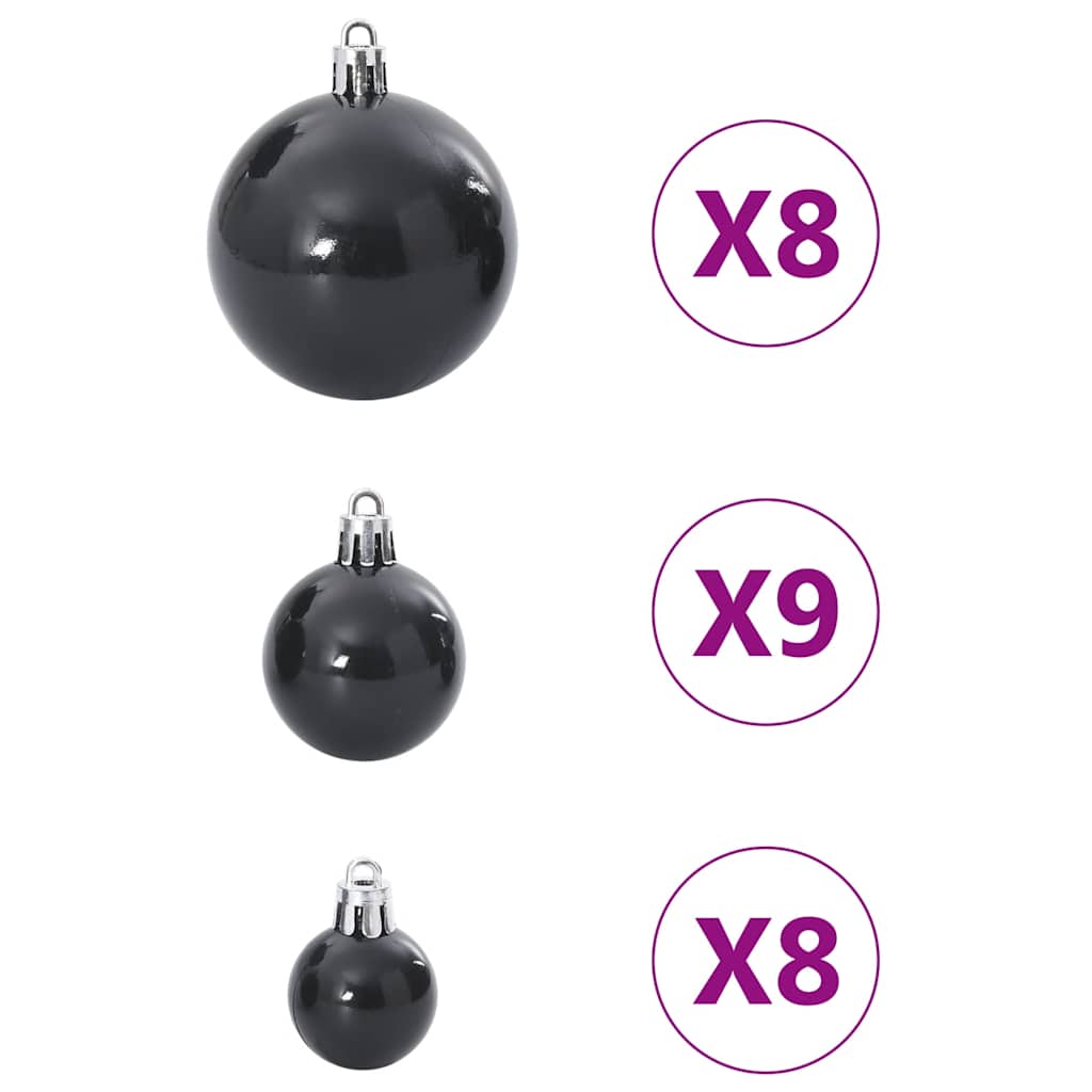 Palline di Natale 100 pz Neri Ø3/4/6 cm