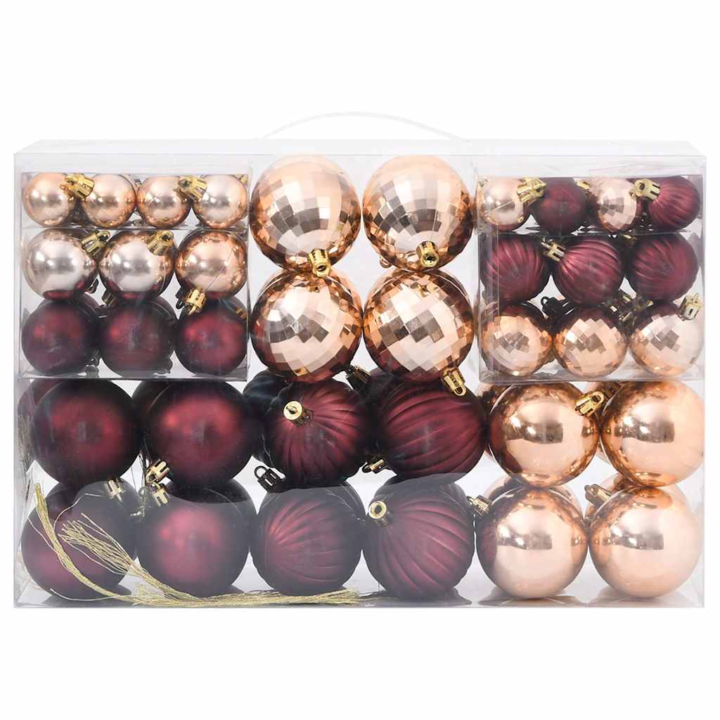 Palline di Natale 100 pz Champagne e Marrone Scuro Ø3/4/6 cm