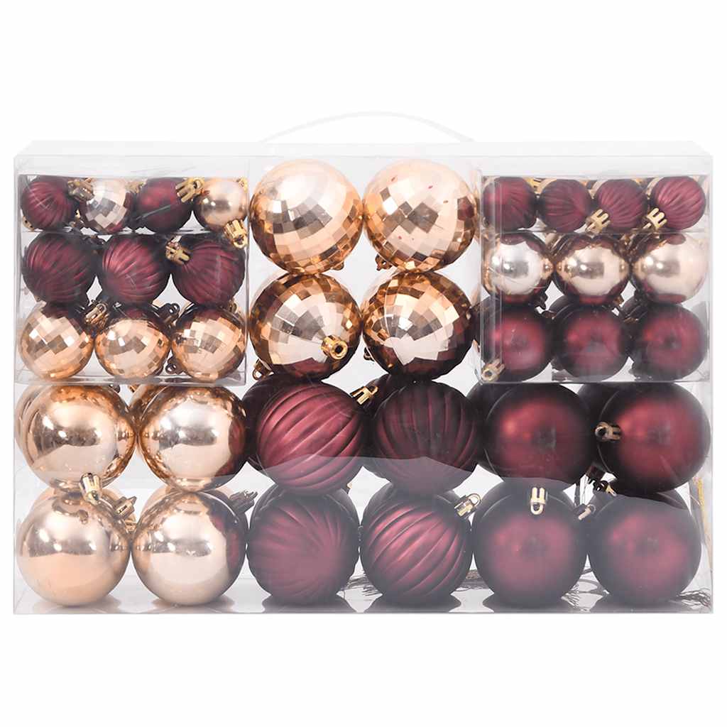 Palline di Natale 100 pz Champagne e Marrone Scuro Ø3/4/6 cm