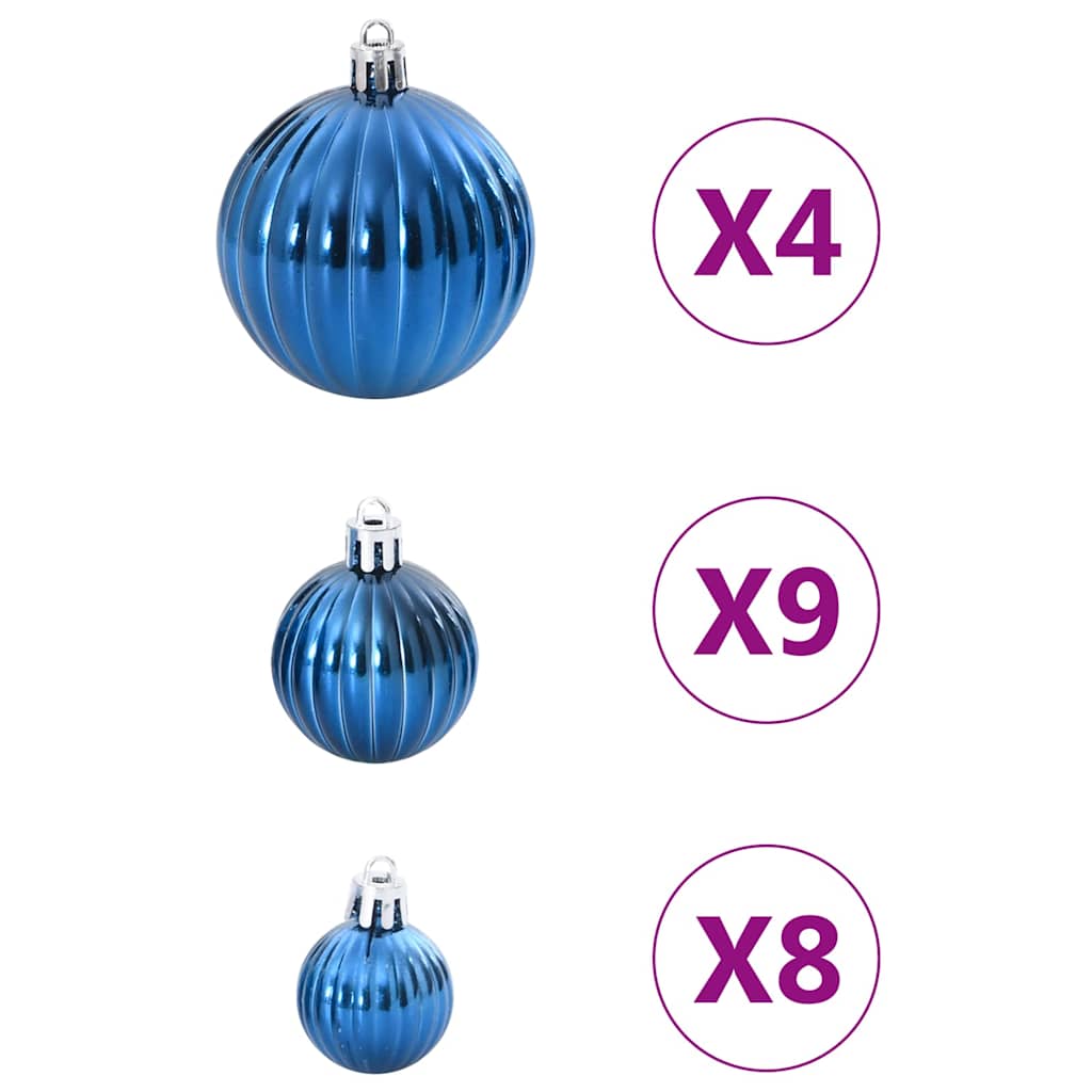 Palline di Natale 98 pz Blu Ø3/4/6 cm