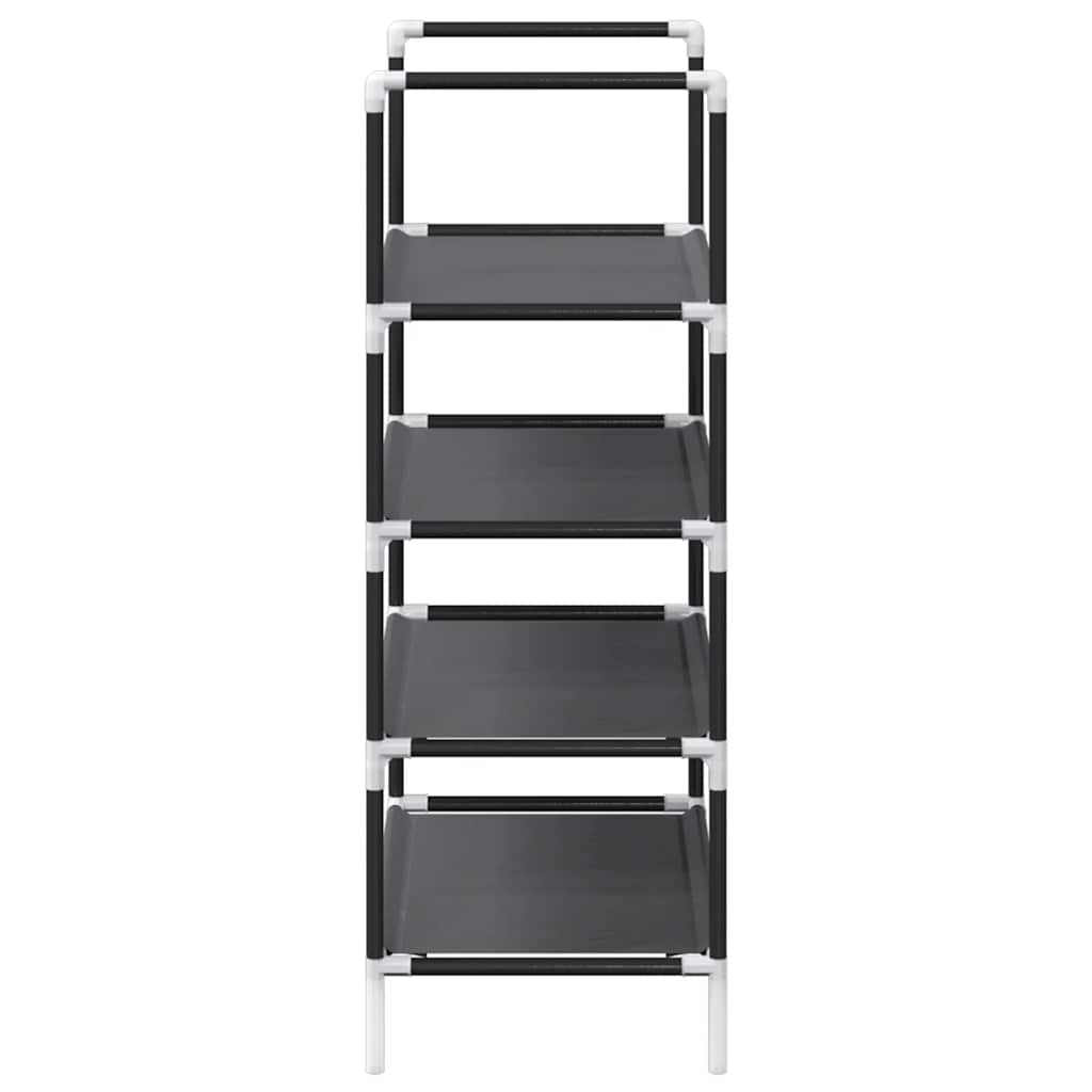 Scarpiera 4 Ripiani Nera 44x28x77 cm in Tessuto Non Tessuto