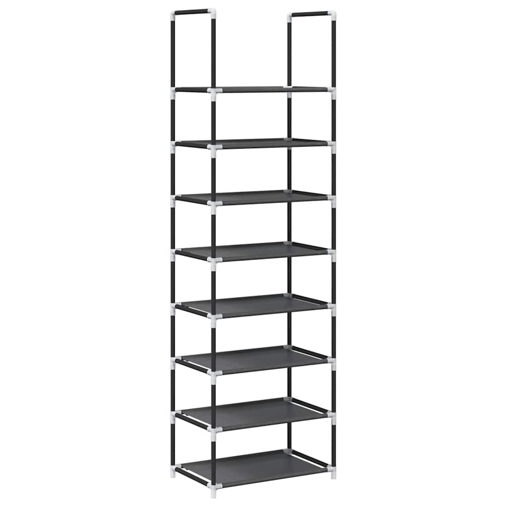 Scarpiera 8 Ripiani Nera 44x28x145 cm in Tessuto Non Tessuto
