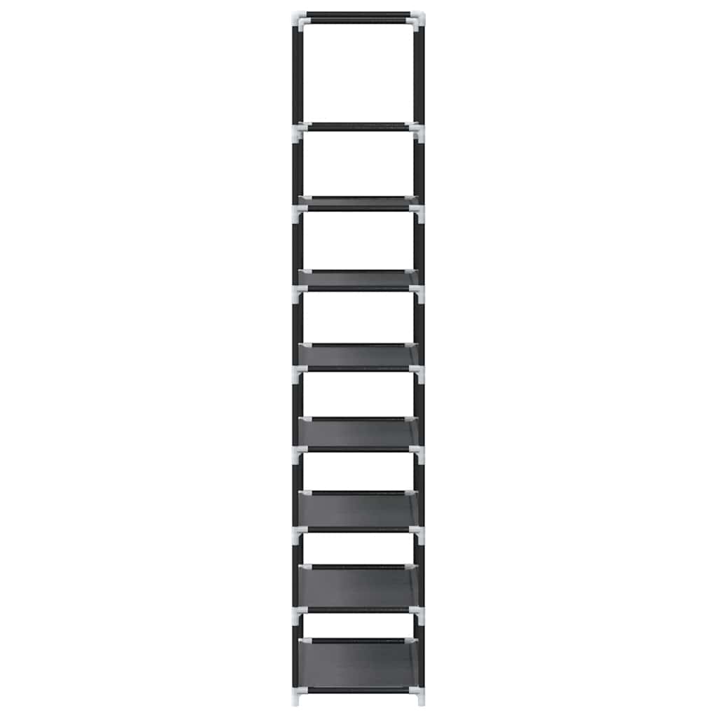 Scarpiera 8 Ripiani Nera 44x28x145 cm in Tessuto Non Tessuto