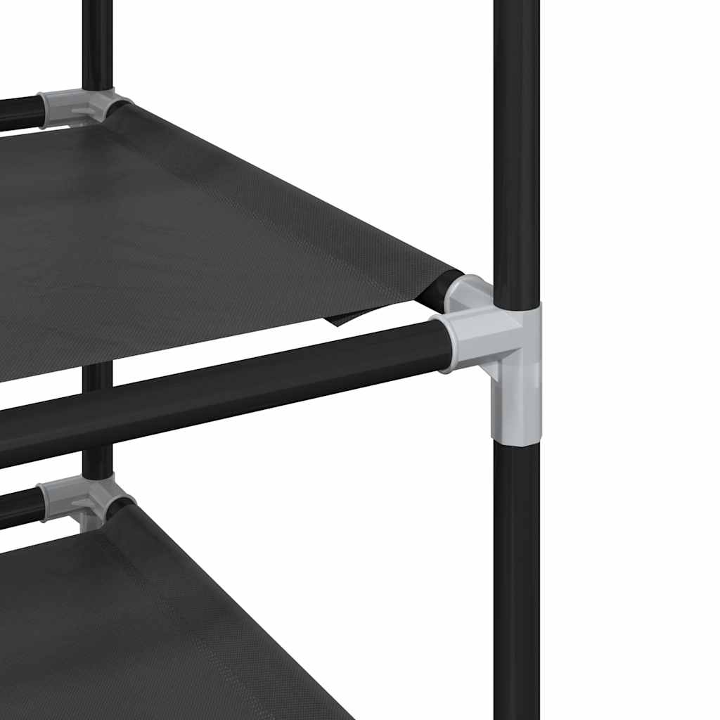 Scarpiera 8 Ripiani Nera 44x28x145 cm in Tessuto Non Tessuto