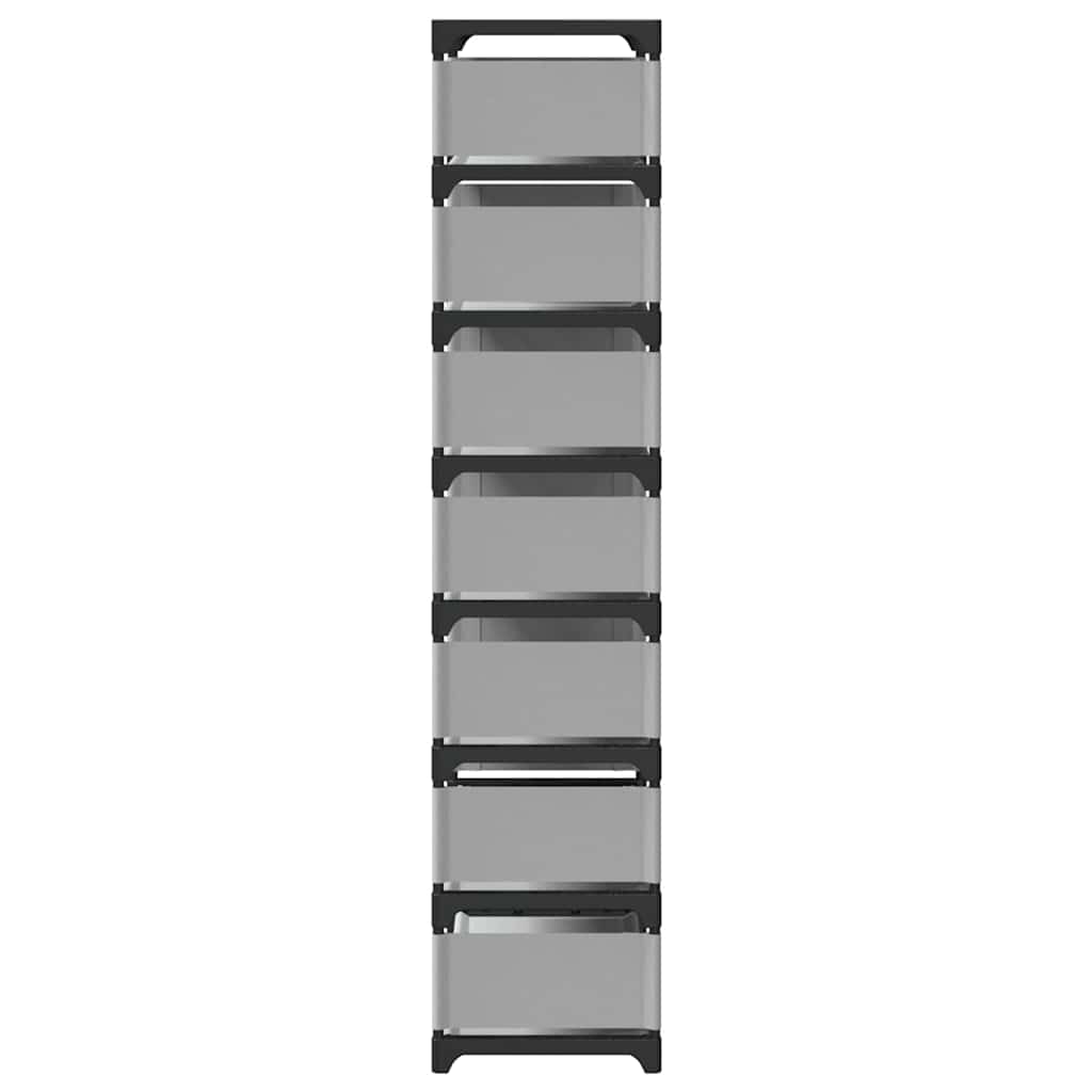 Scarpiera 8 Ripiani Grigia 54x28x124 cm in Tessuto Non Tessuto