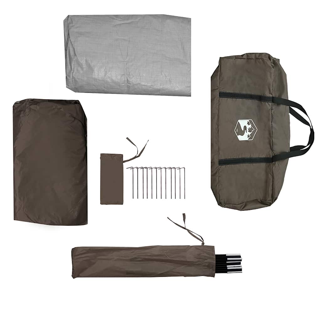 Tenda da Pesca per 5 Persone Marrone Impermeabile