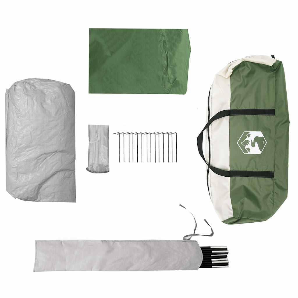 Tenda da Campeggio a Cabina per 4 Persone Verde Impermeabile