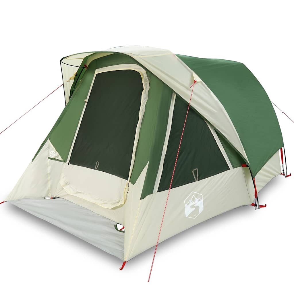 Tenda da Campeggio a Cabina per 4 Persone Verde Impermeabile
