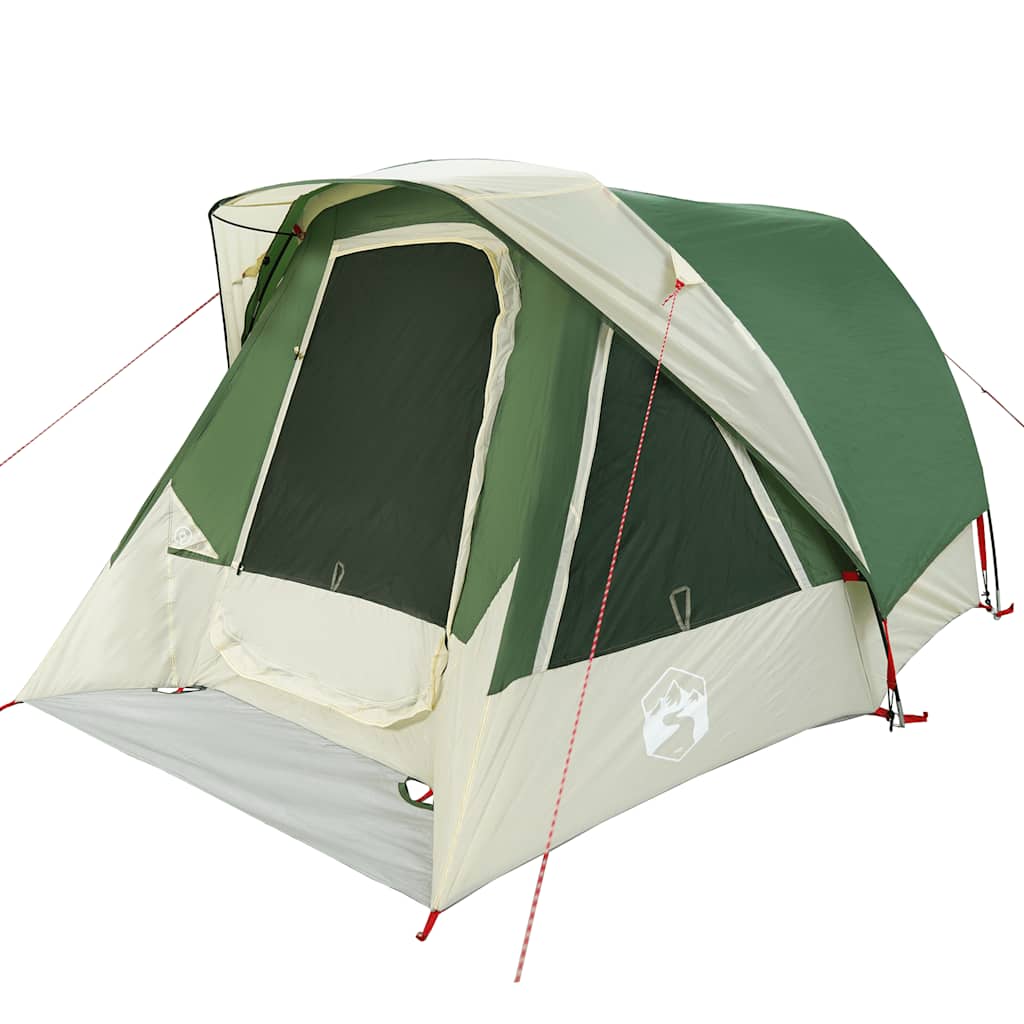 Tenda da Campeggio a Cabina per 4 Persone Verde Impermeabile