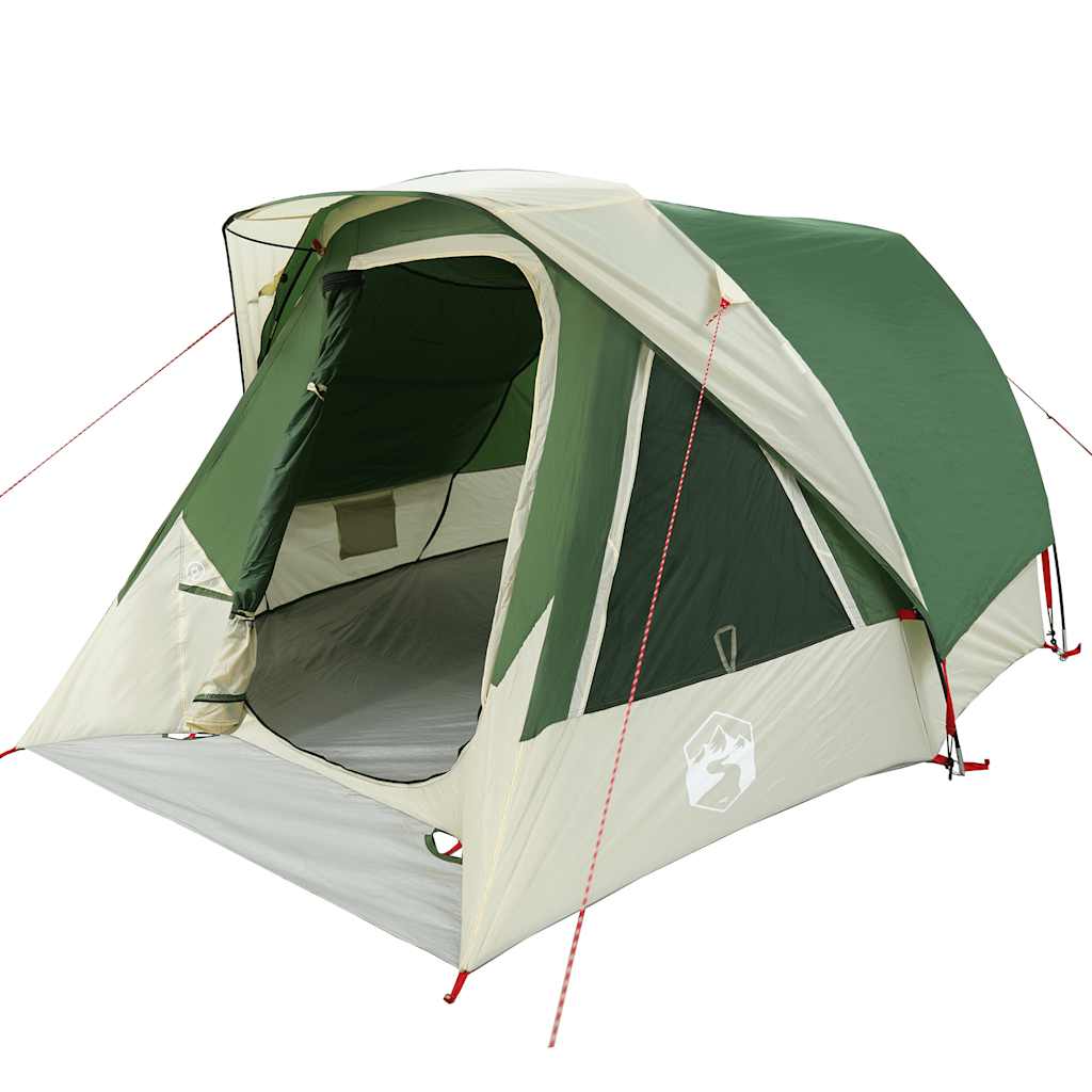 Tenda da Campeggio a Cabina per 4 Persone Verde Impermeabile