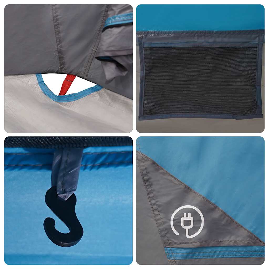 Tenda Familiare Cabina per 6 Persone Blu Impermeabile