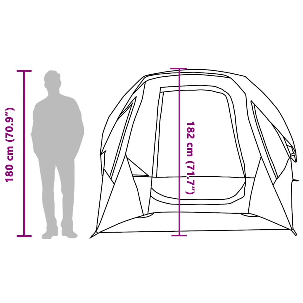 Tenda Familiare Cabina per 6 Persone Blu Impermeabile