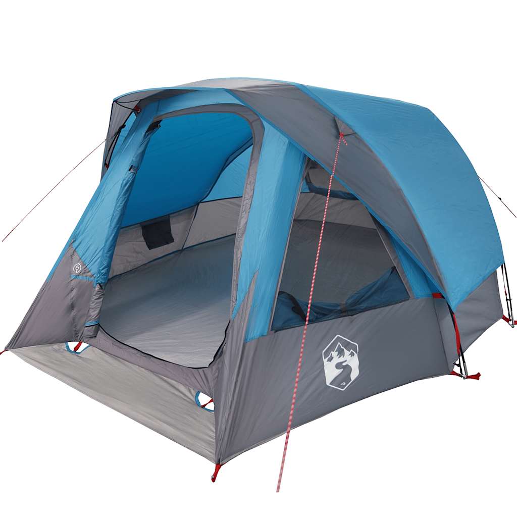Tenda Familiare Cabina per 6 Persone Blu Impermeabile