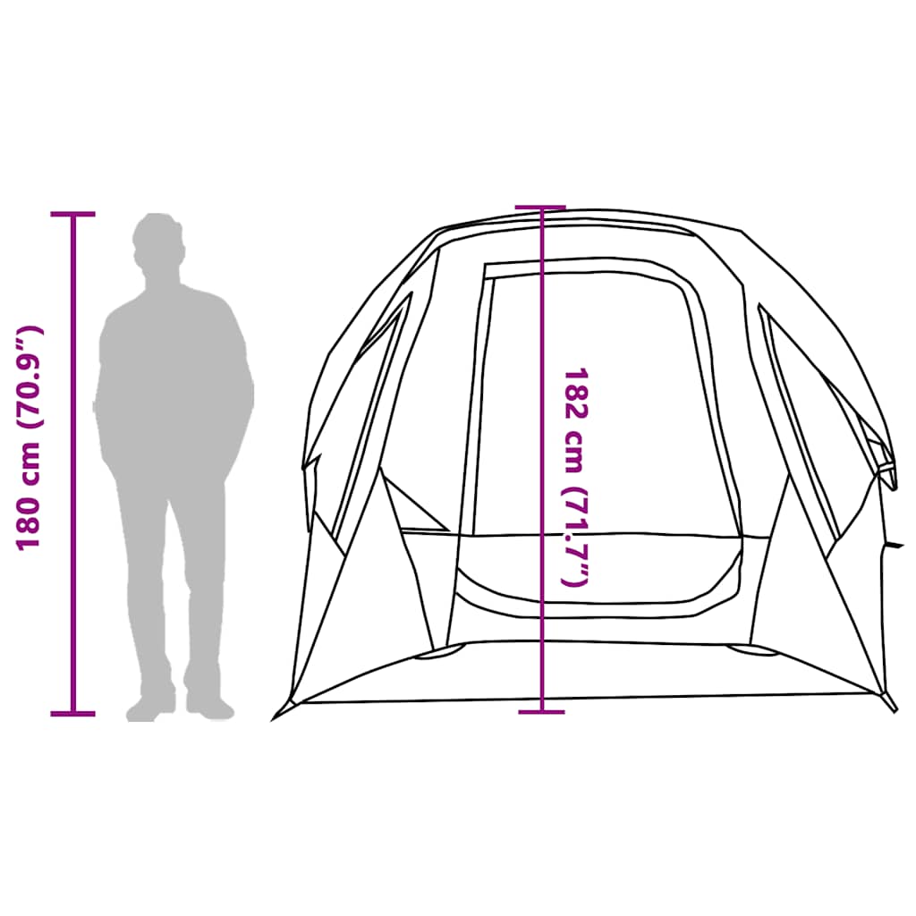 Tenda Familiare Cabina 6 Persone Grigia Arancione Impermeabile