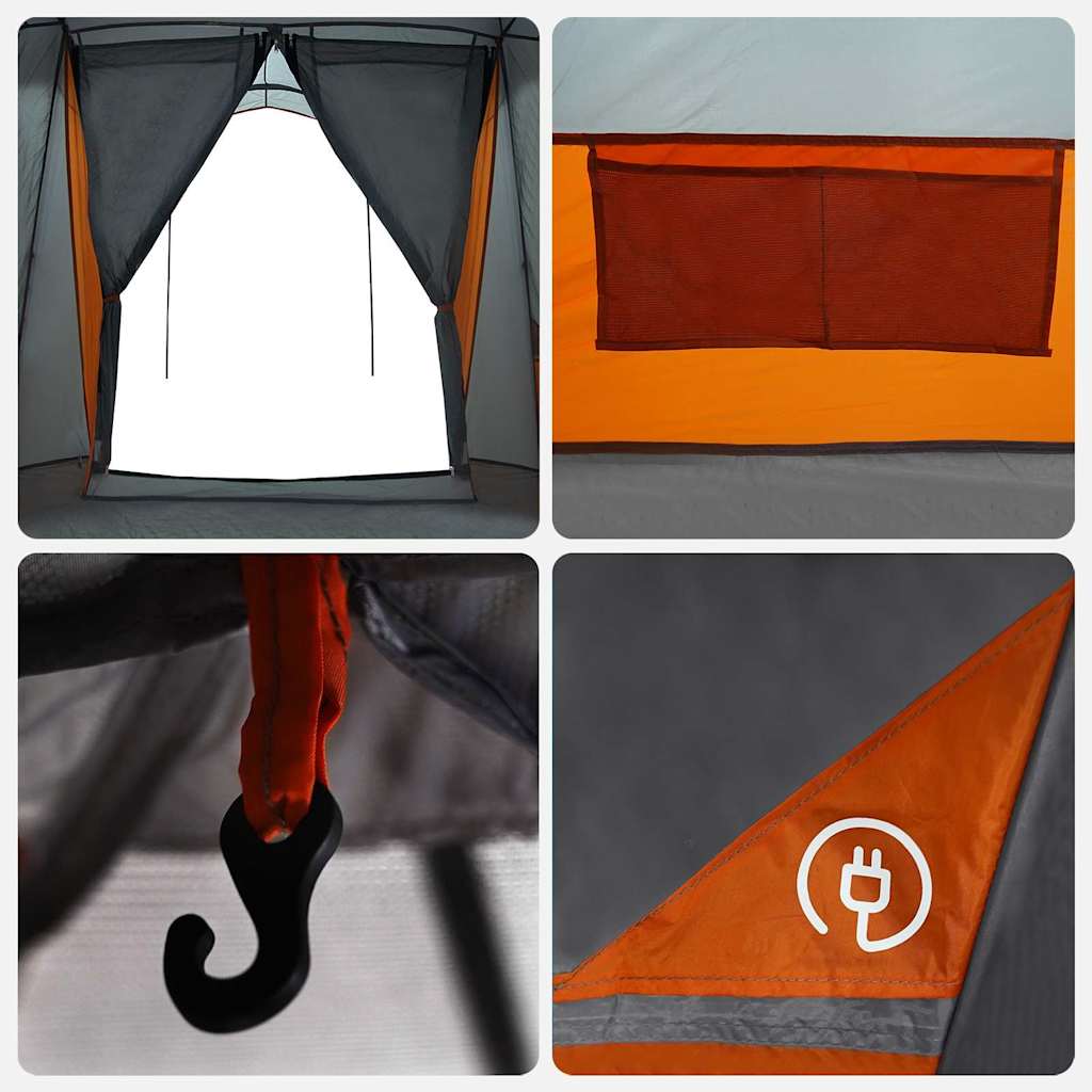 Tenda Familiare 6 persona Grigio e arancione
