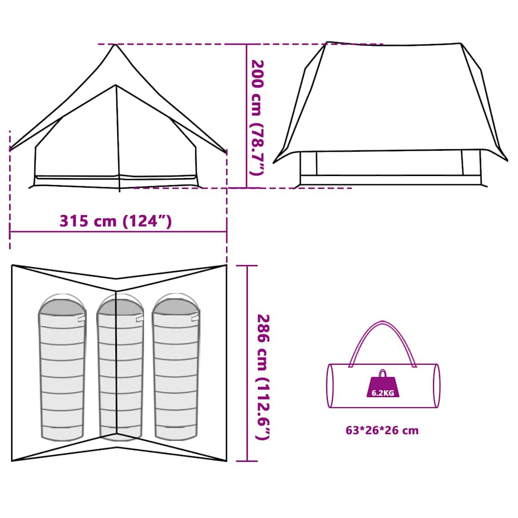 Tenda Familiare 315 x 286 x 200 cm Poliestere e fibra di vetro